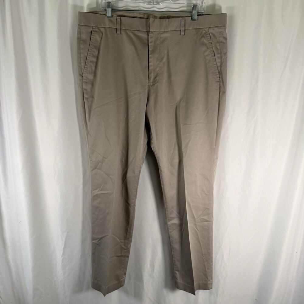 Bonobos Wednesday Pants Men's 38x30 Khaki Slim Fit Easy Care Slash Pockets